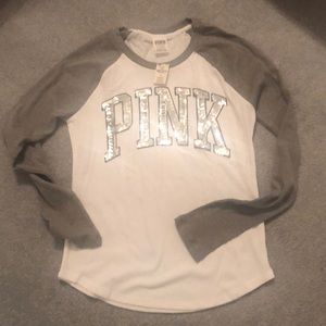 PINK Victoria Secret sequin bling T-shirt